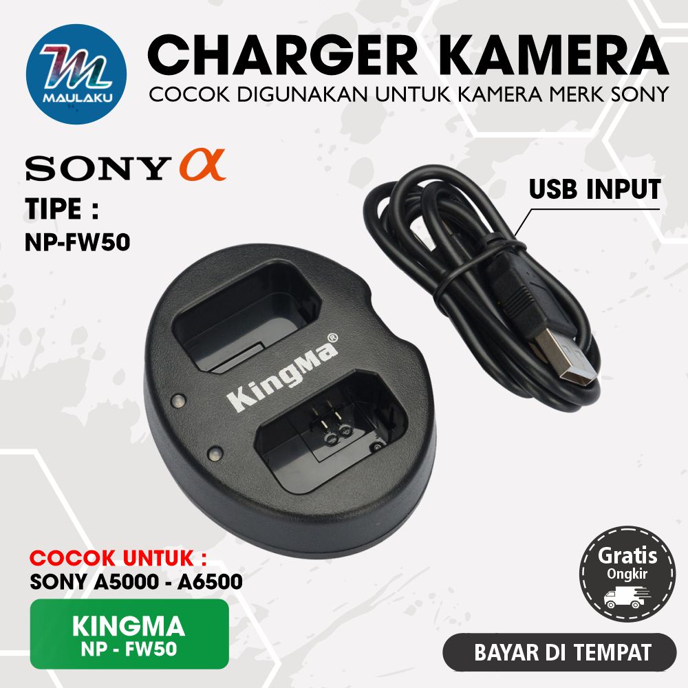 Kingma Charger Baterai 2 Slot for Sony A5000 A5100 A6000 - FW50