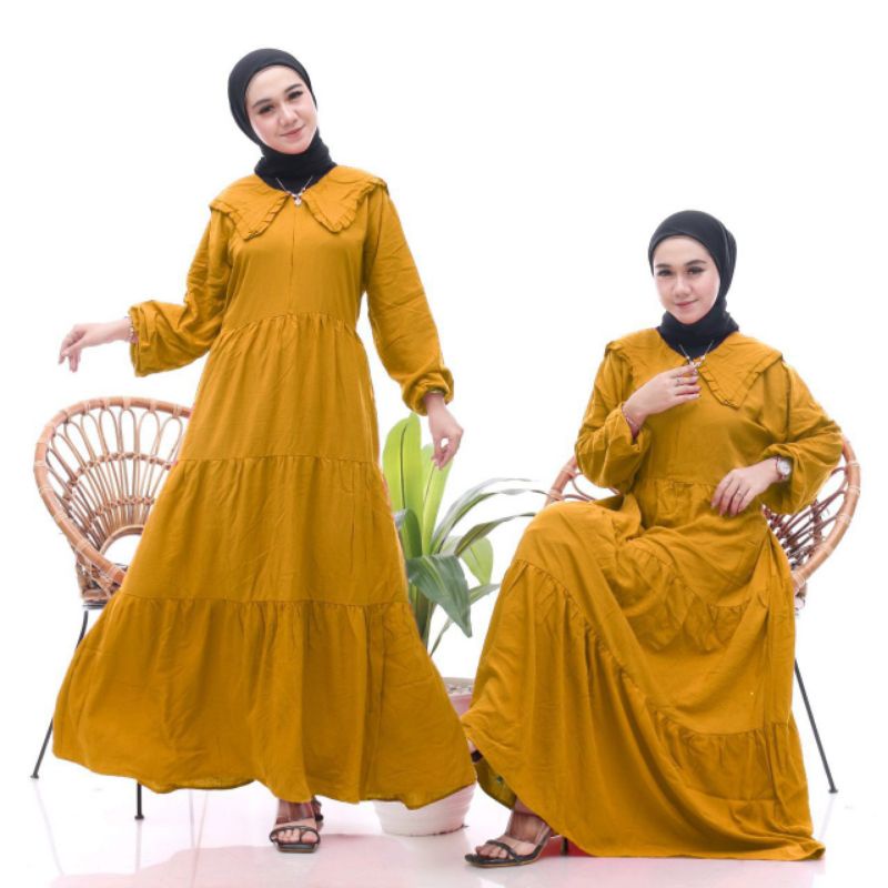 GAMIS SUSUN POLOS RAMPEL RAYON