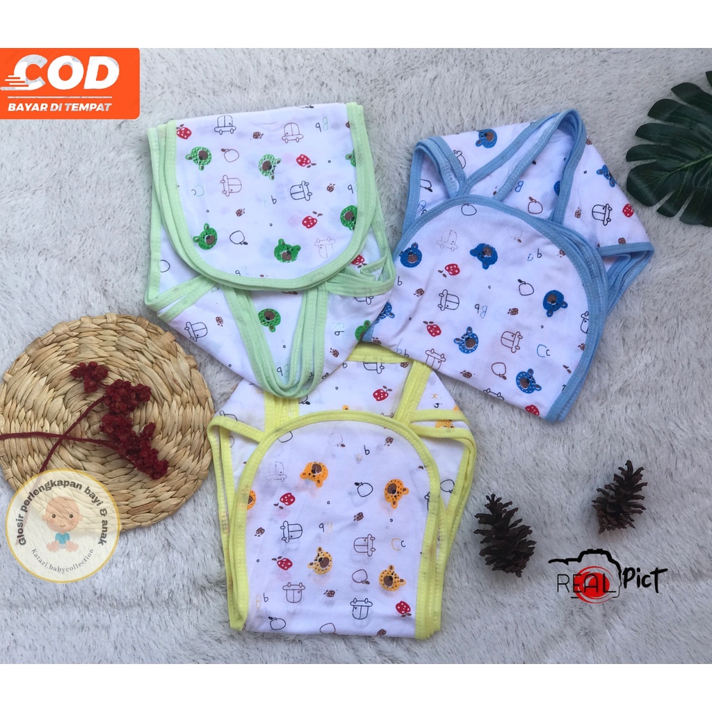 [PPKS002] 1 Lusin Popok Jumbo  Kain Cotton Tali Bayi Newborn Motif