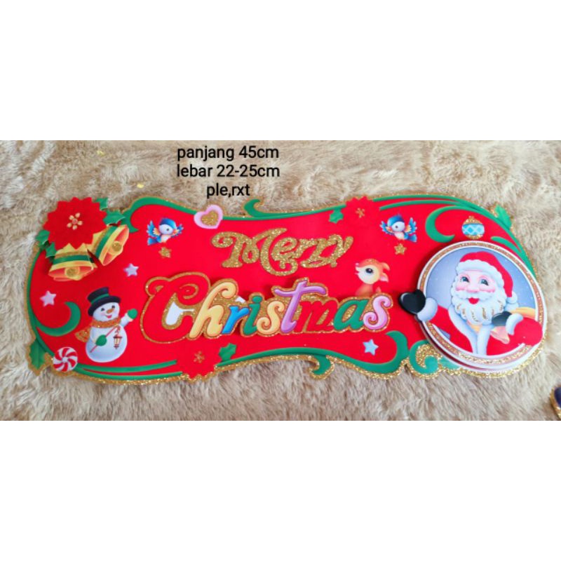 Tulisan Merry Christmas ,bisa dipintu Panjang 45cm ,lebar sekitar 22-25cm MEDAN BISA GRAB