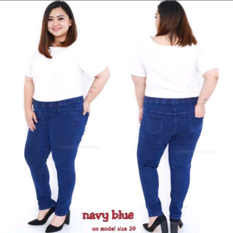 Jegging Jeans Panjang Extra Jumbo . Legging Jeans Extra Jumbo . Jegging Big Size Stretch