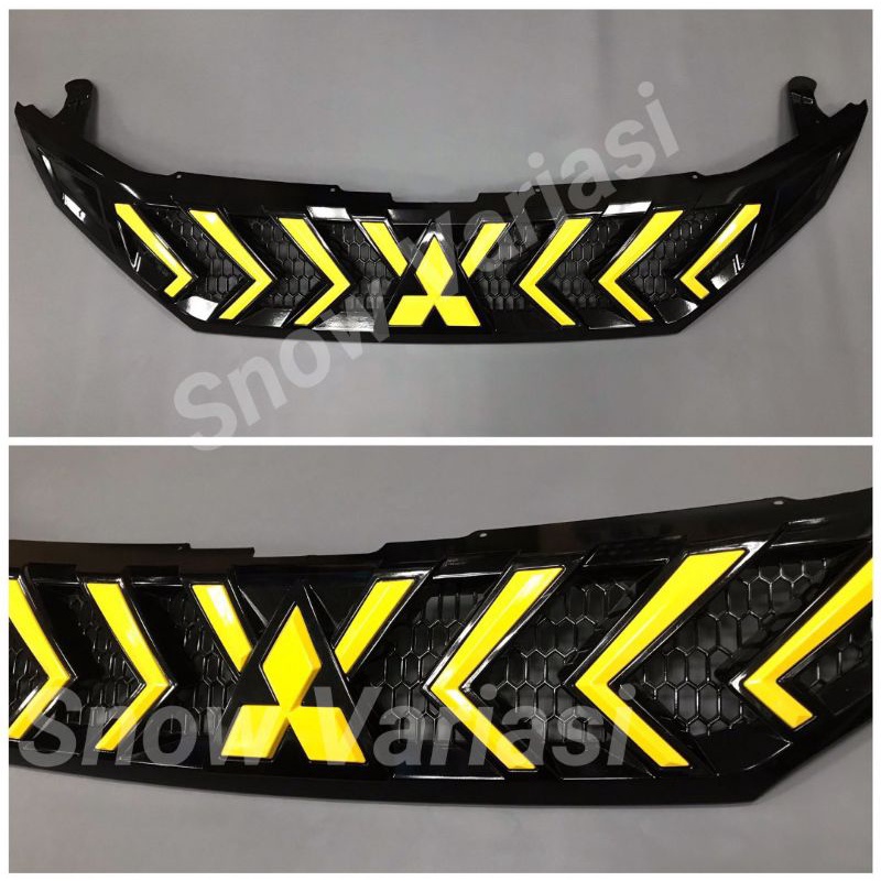 Gril Grill Front grille cover Xtivo xpander hitam kilap doff lis kuning yellow JSL