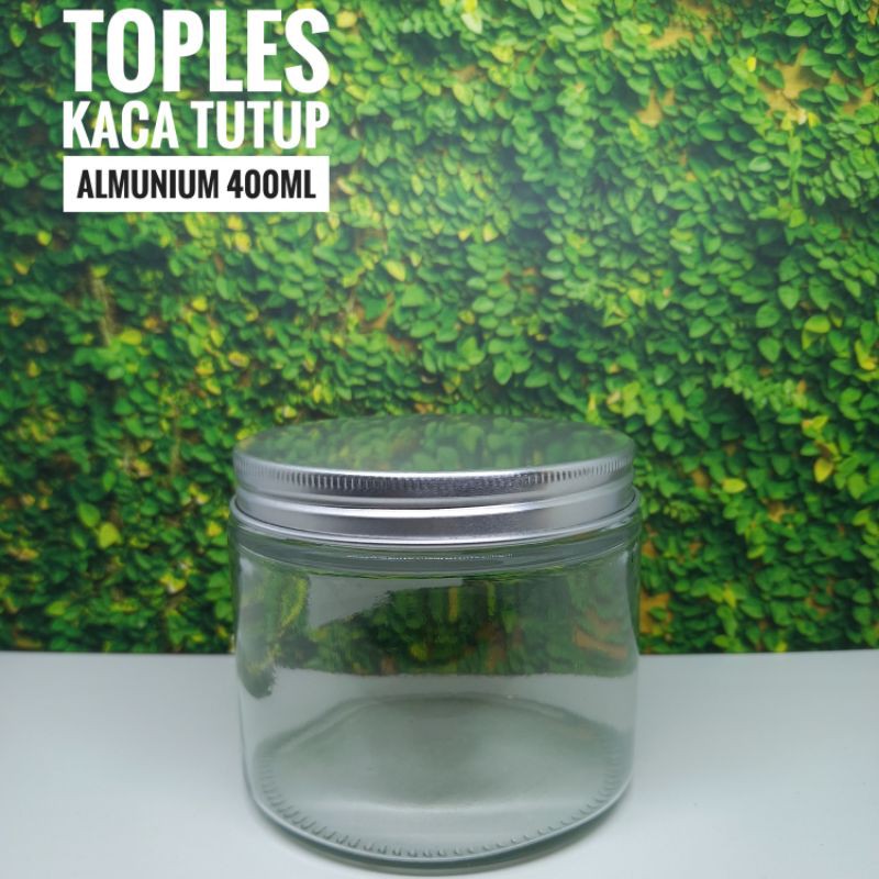 Toples Jar Kaca Tutup Alumunium 400 ml