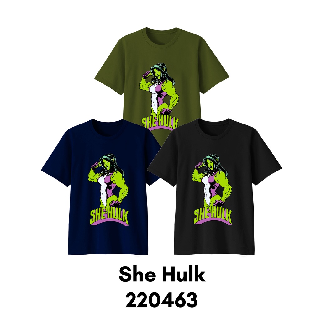 Baju Kaos Dewasa Superhero She Hulk Marvel Bahan Katun Combed 30s