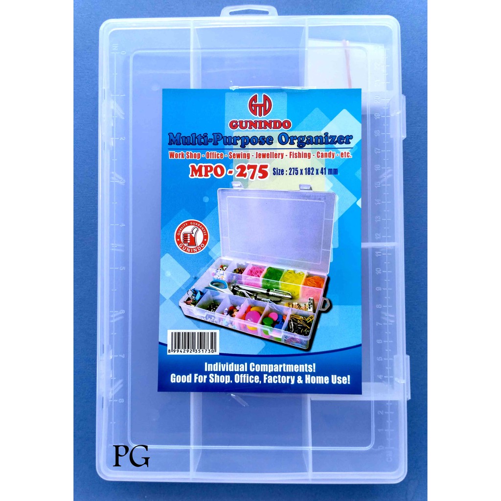 

Gunindo Multi Purpose Organizer MPO-275 Kotak Plastik Multiguna Storage Box MPO275 13 Sekat