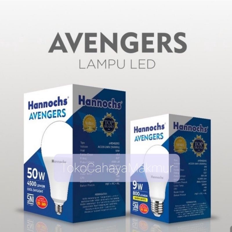 Lampu Bohlam LED Avengers 7w 7watt Hannochs CoolDayLight