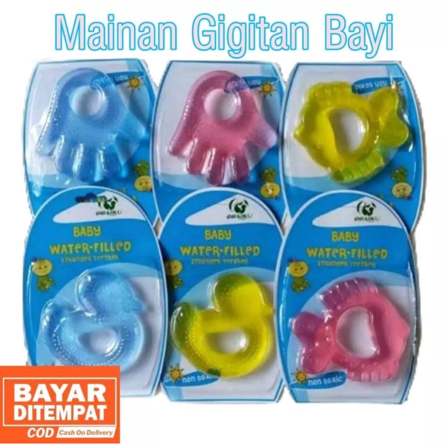 1 PCS - Mainan Gigitan Bayi / Water teether / Empeng Bayi BISA COD/mainan gigitan bayi lembut 4-12 b