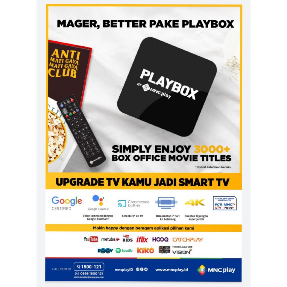PLAYBOX by MNC play 4K pakai Internet