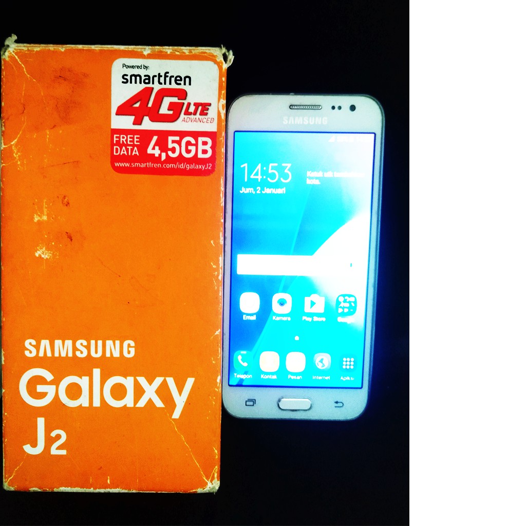 Hp Samsung j2 biasa 1/8 bekas komplit