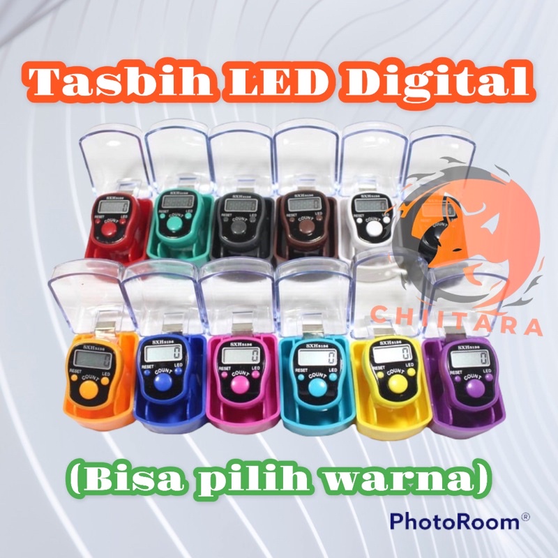 Tasbih Digital LED Finger Counter Alat Hitung Digital Zikir Cincin (SXH5136) Dengan Kotak