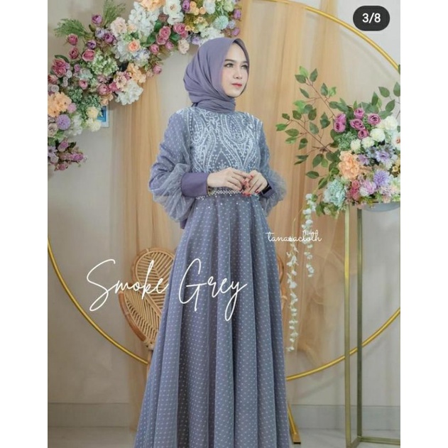DRESS TILE DOT|DRESS KONDANGAN|DRESS TERBARU|DRESS KOMBINASI BROKAT DAN TILE DOT|DRESS WUDHU FRIENDL