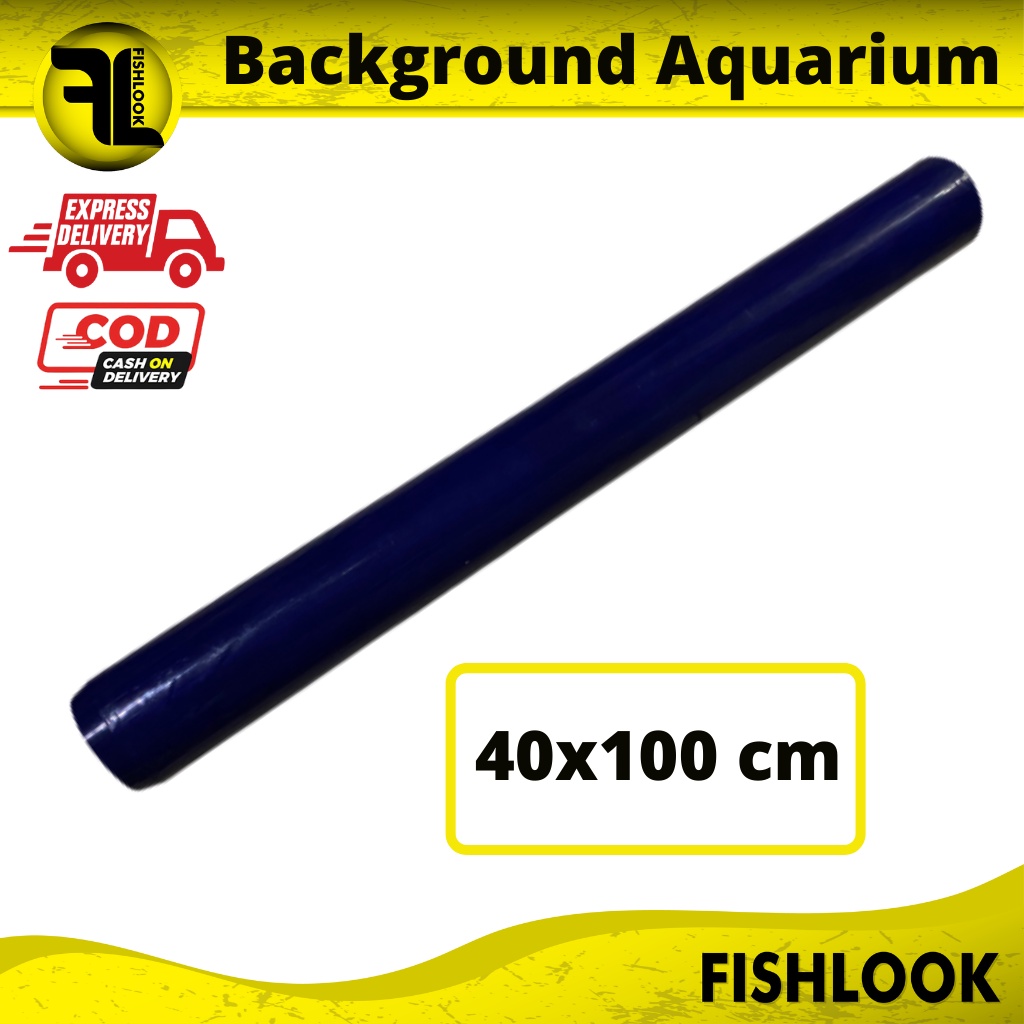 Background Aquarium Polos Biru / Hitam Tinggi 40 cm PERMETER