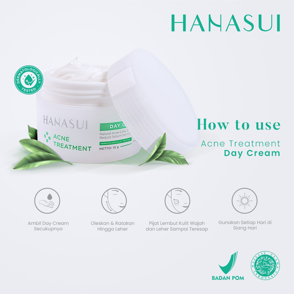 HANASUI ANTI ACNE TREATMENT DAY CREAM &amp; NIGHT CREAM 15GR