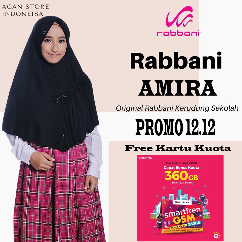Kerudung Sekolah Rabbani Asli Amira 2020 Kerudung Rabbani Ori Jilbab Instan Original-3