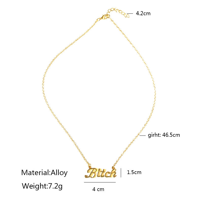 Kalung Wanita Necklace Women Jual Panas Pendek Sederhana Perhiasan Surat Kalung Rantai Klavikula