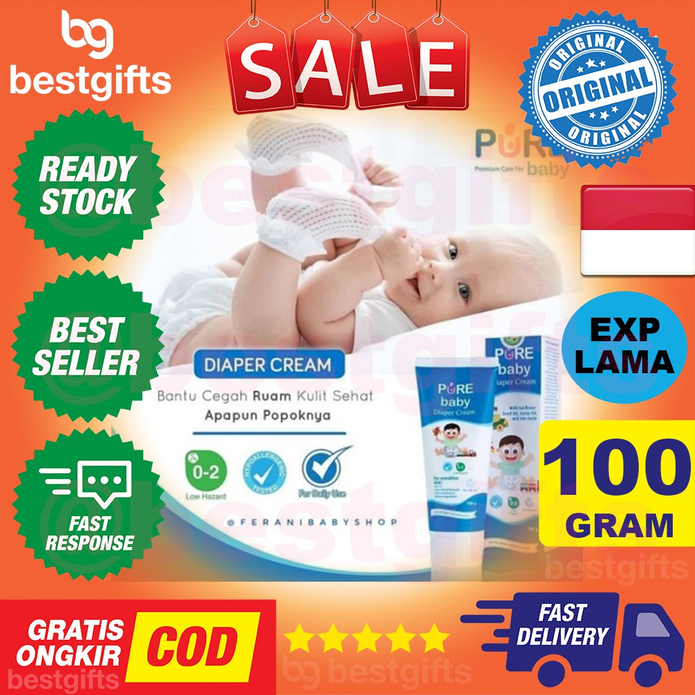 PURE BABY KIDS PUREBABY PUREKIDS DIAPER DIAPERS CREAM KRIM RUAM POPOK NAPPY KULIT SENSITIF BAYI ANAK