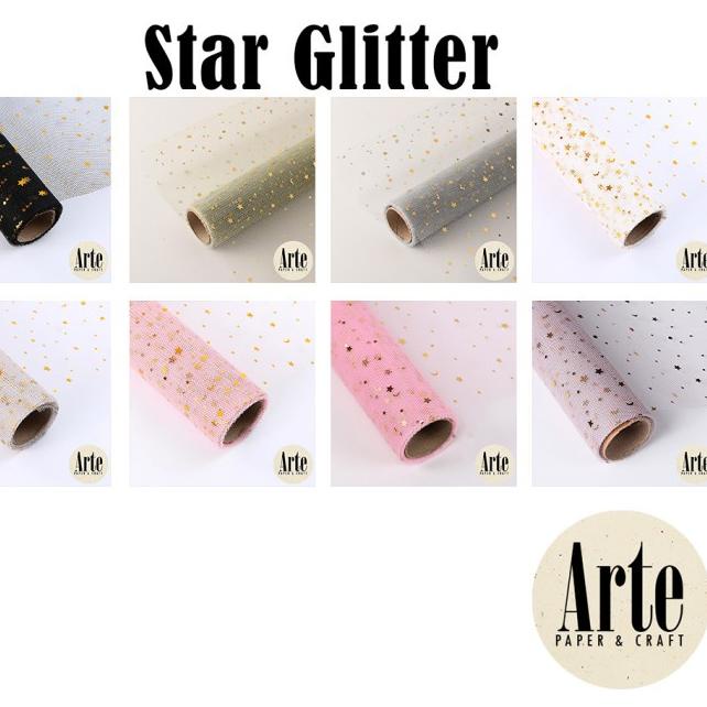 

1 Roll Mesh Gold Star Glitter Kertas Buket Korea Bunga Flower Wrapping Paper Kado Roll Arte Grosir Jakarta P.XYS 이