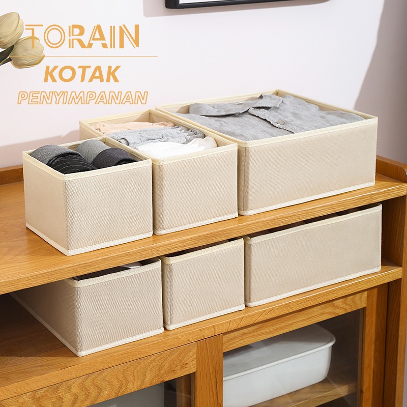 TORAIN Kotak Penyimpanan Tas Pakaian Dalam &amp; Aksesoris Pakaian 6Pcs Lemari baby Penyelenggara Rumah Organizer Box