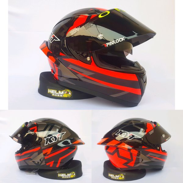 HELM KYT FALCON FASTER RED FLUO PAKET GANTENG BKN VENDETTA 2