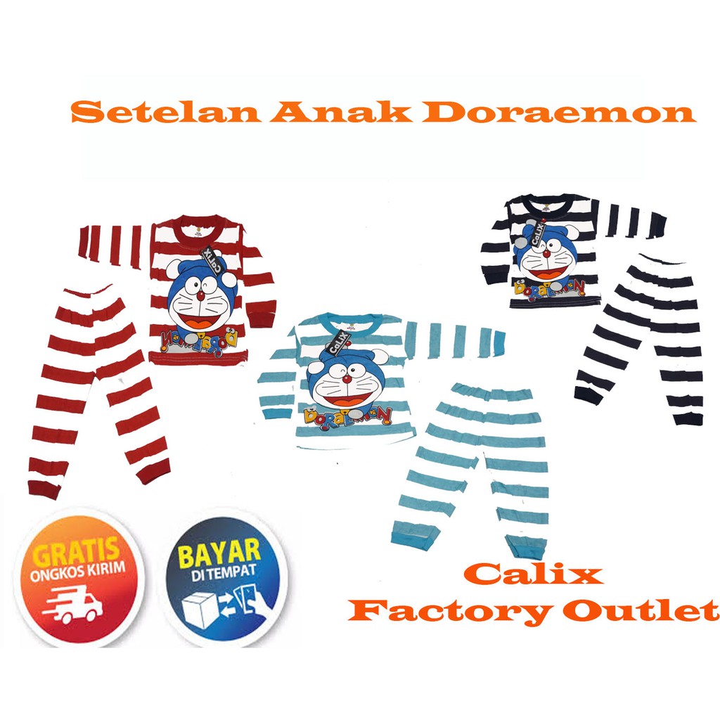 Piyama Anak Baby 1-3Thn Baby Doraemon Tidur Setelan Perempuan