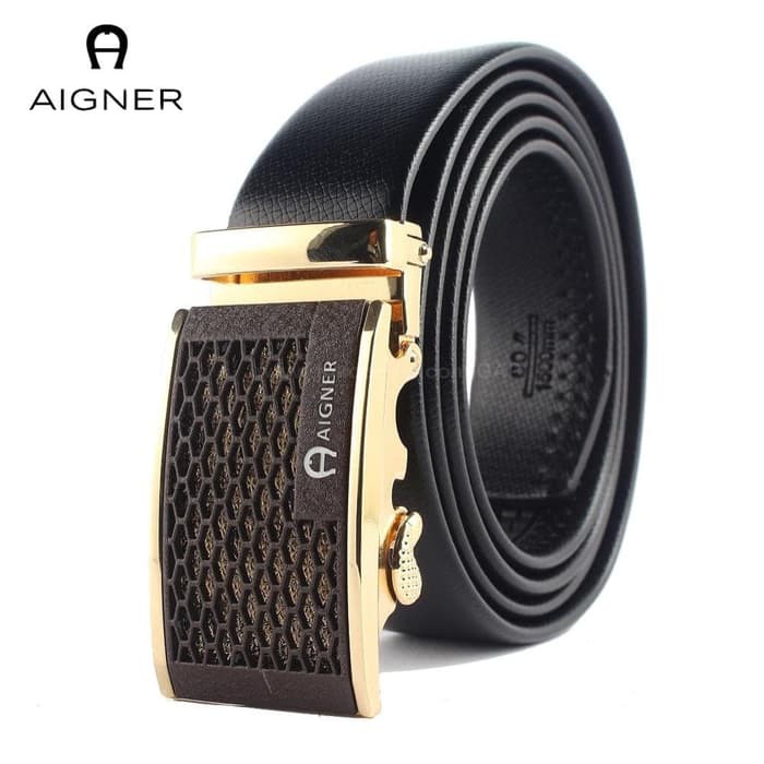 AIGNER R151 GOLD | GESPER IKAT PINGGANG KULIT PRIA MODEL REL BIG SIZE