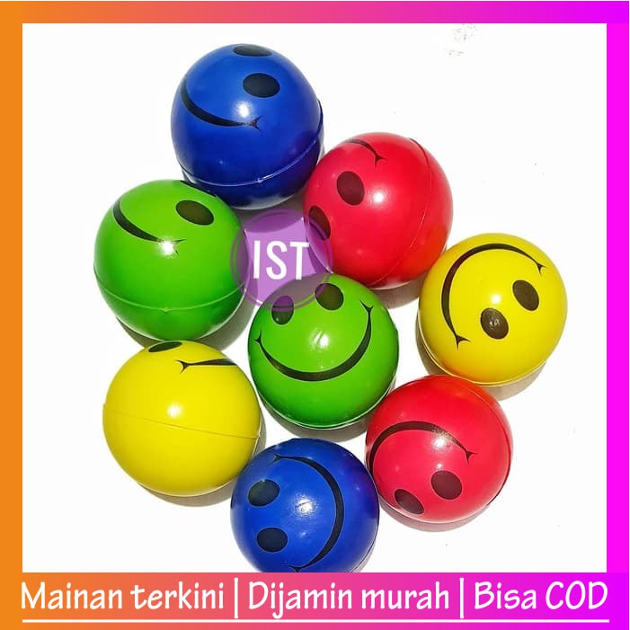 Bola Spon Smile toys Warna Warni IT191