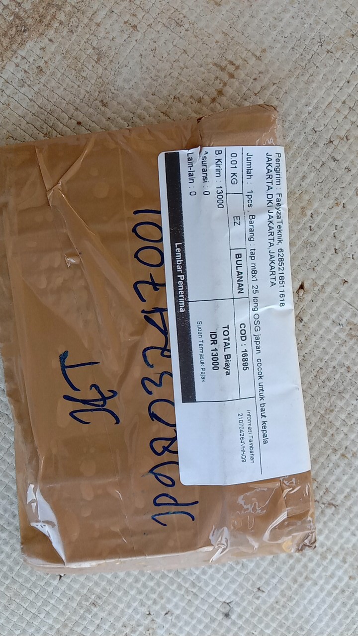 Tap M8x1.25 Long Osg Japan. Cocok Untuk Baut Kepala Kunci 12