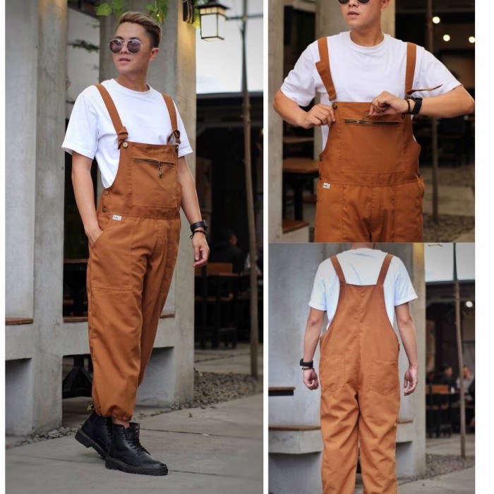 Overall Basic Pria / Baju Kodok Unisex Murah Original - Soft Army