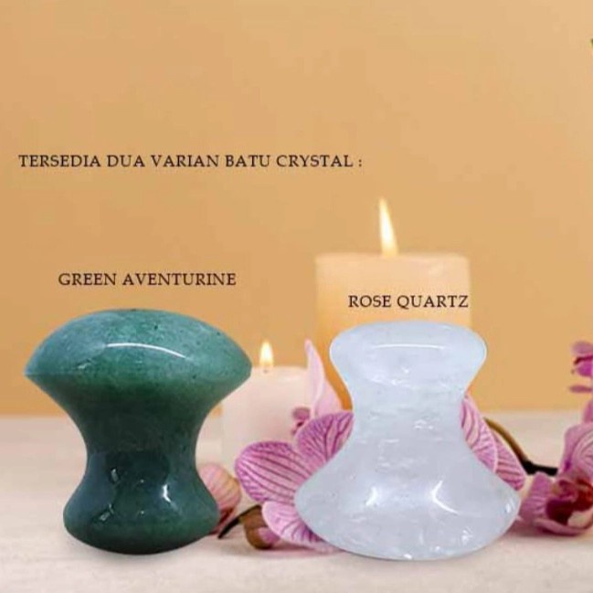 [Bayar di Tempat] Alat Terapi Pijat Batu Giok Mushroom Guasha Crystal Healing