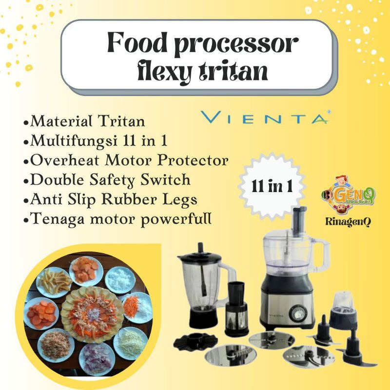 FOOD PROCESSOR VIENTA/ALAT PENGGILING MULTIFUNGSI 11 IN 1