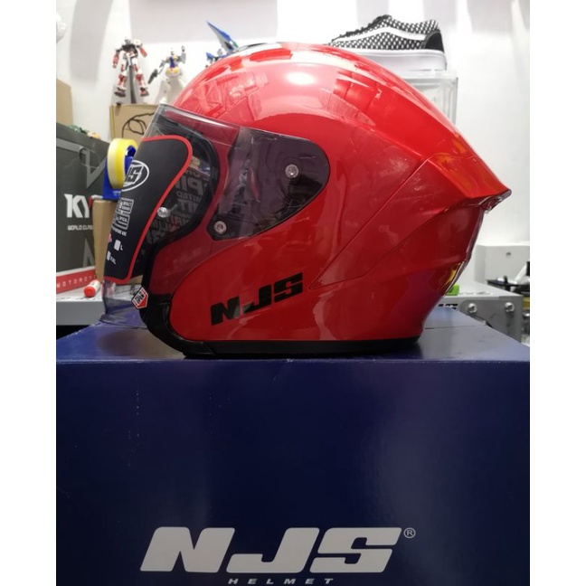 Njs Kairoz helm half face original-Red glossy
