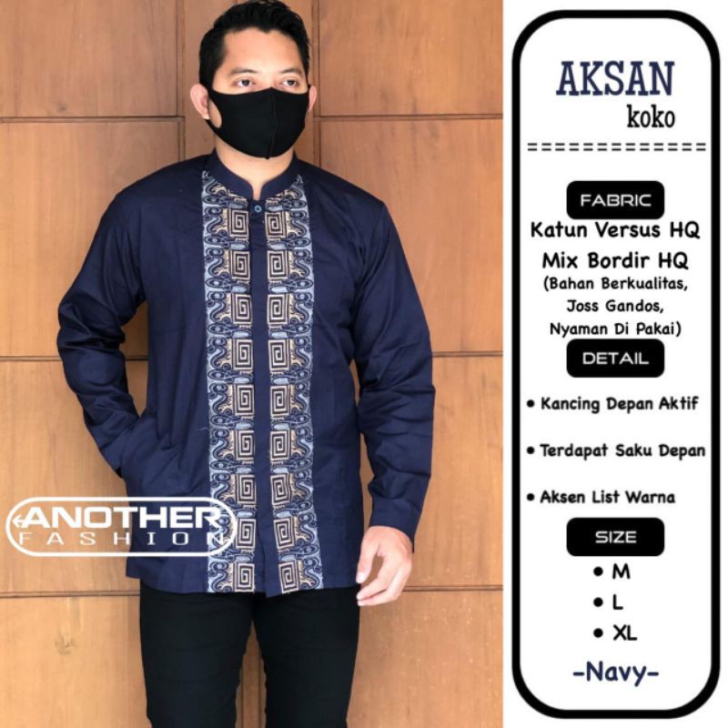Baju KOKO Pria, Bahan Adem, Akhsan koko