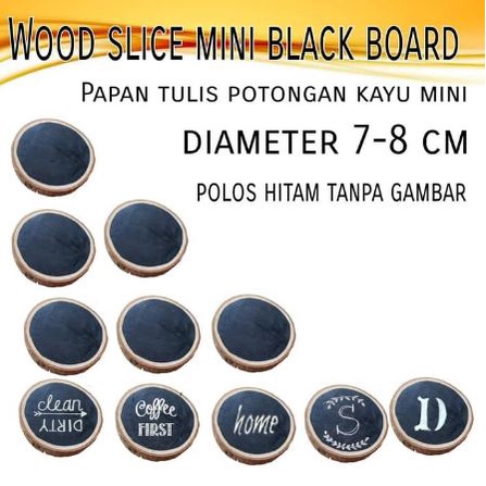 

Papan tulis mini wood slice black board