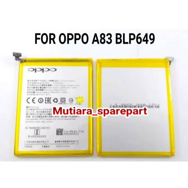 BATRE BATERAI BATTERY OPPO A83 BLP649