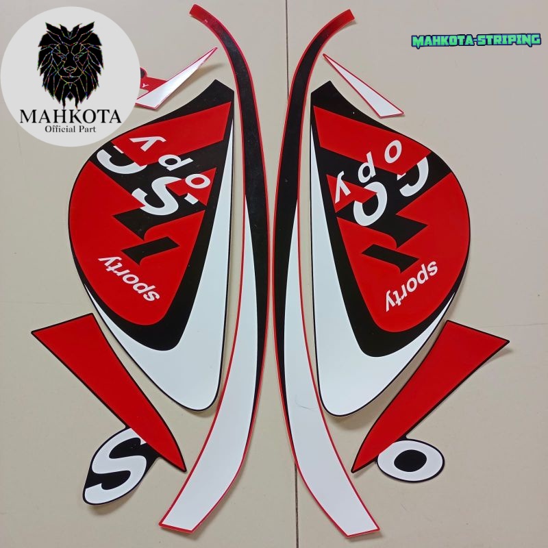 Striping Stiker Polet Sepeda Motor List motor honda scoopy 2022 sporty hitam merah list body standar