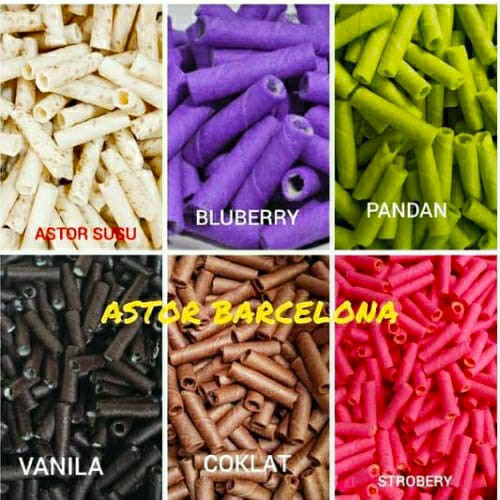 

COD Astor Mini Barcelona 500gr Wafer Roll Isi Astor Barcelona Susu Astor Kiloan Grosir Murah Cemilan