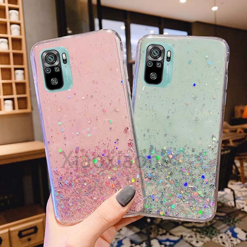 Xiaomi Redmi Note 10 10S Note 10 Pro Casing Softcase Tpu Bahan Premium Glitter Glossy