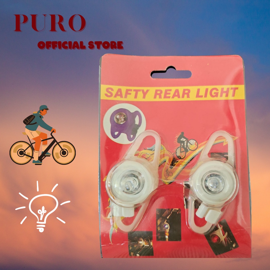 Bicycle LED Light Front isi 2pcs / Rear Lampu Sepeda STROBO SILICON LED Depan / Belakang Silikon Lampu Sepeda