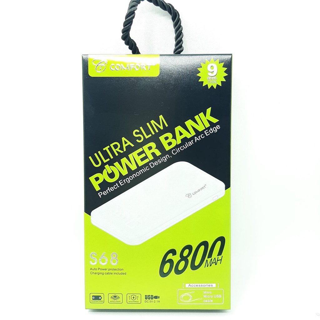 Power Bank COMFORT S68 Ultra Slim 6800 mAh Dual USB