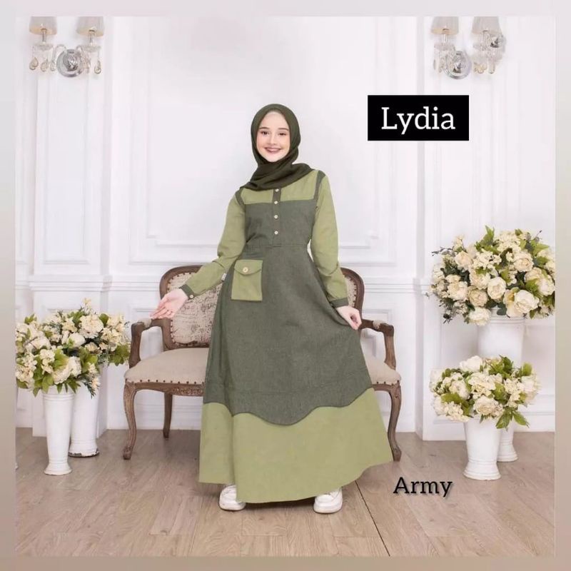 Lydia dress kids/ gamis anak tanggung model terbaru usia 10-12 tahun