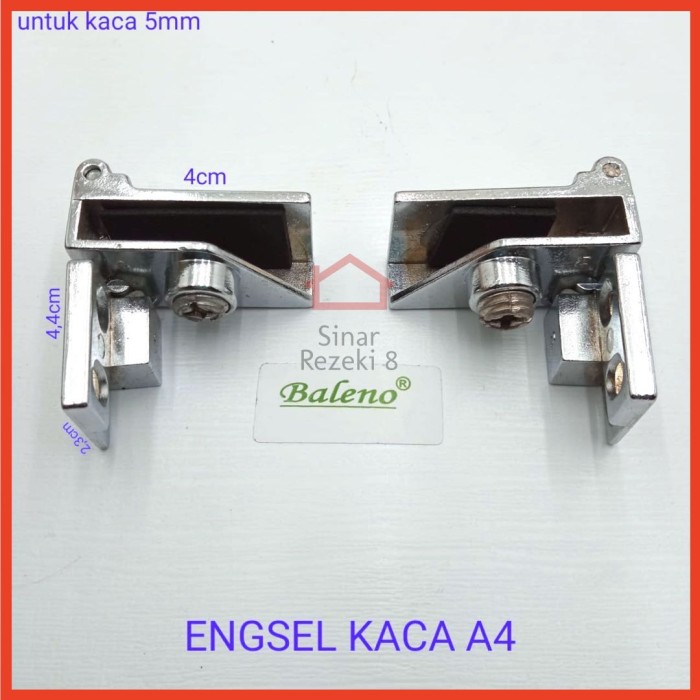 Engsel Kaca ke Kayu A4 Chrome Jepit / Skrup Samping Pintu Lemari Penjepit