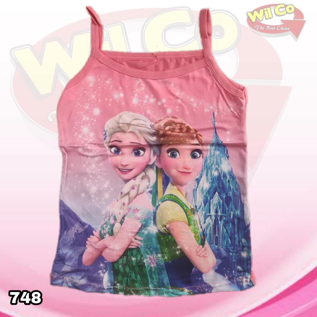 K748 - SINGLET TANKTOP TALI ANAK MOTIF FROZEN ART 646/647 HARGA PER 1 PCS