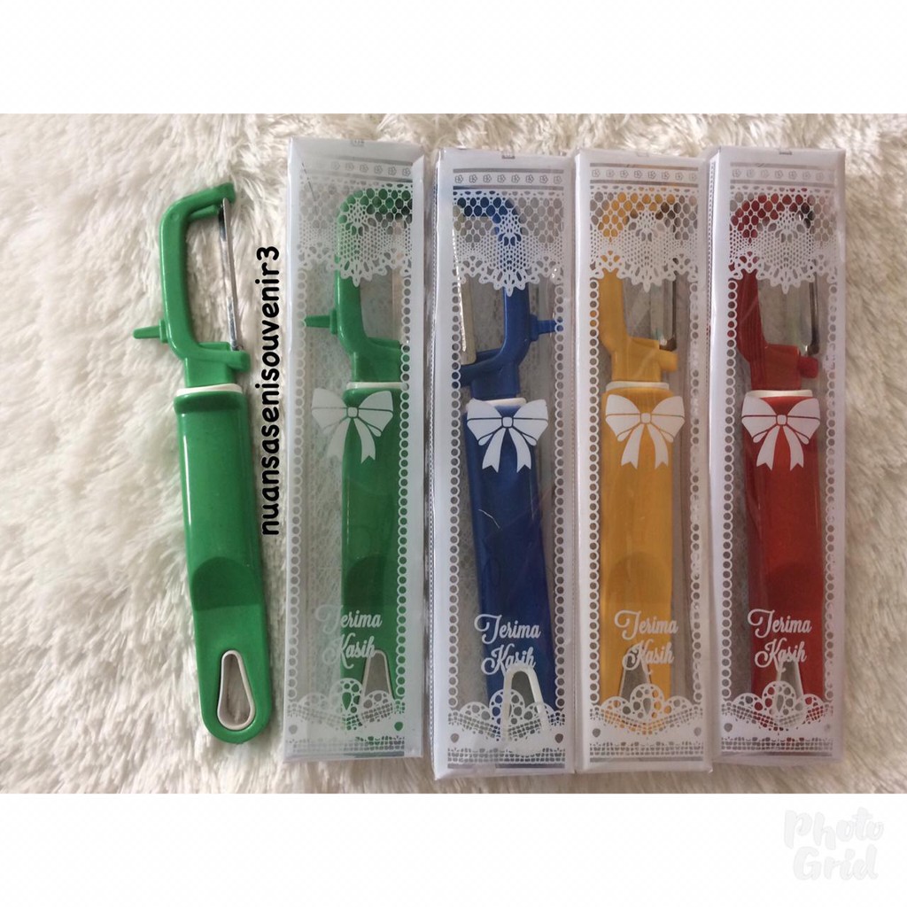 Souvenir Pernikahan Pengupas Buah Besar Serutan Buah Pisau Potong Buah Peeler kemas Mika
