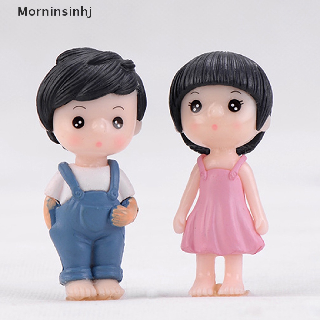 Mornin 2Pcs / Set Mainan Miniatur Figurin Kartun Untuk Dekorasi Rumah Boneka