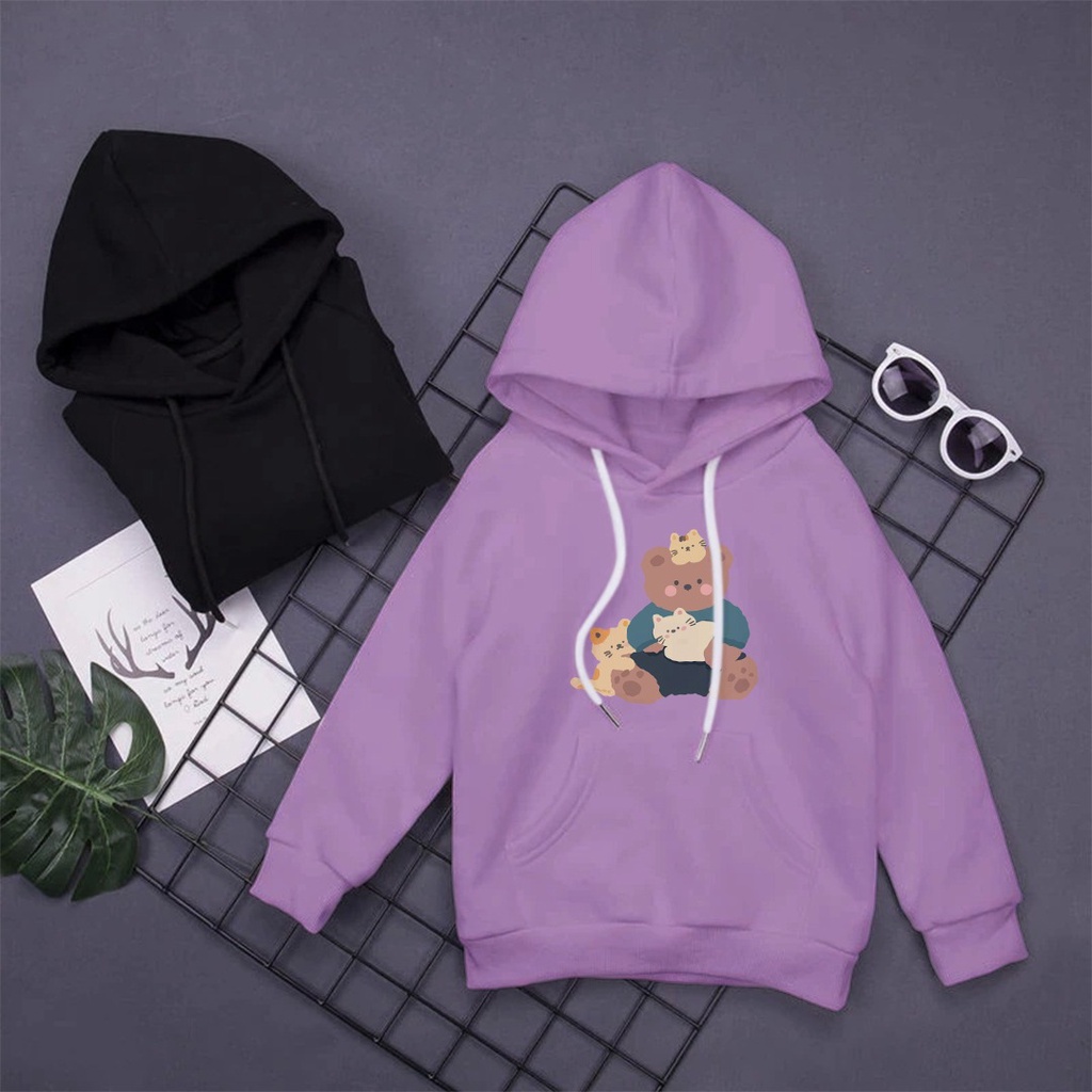 SWEATER HOODIE ANAK PEREMPUAN LABECACA // BAJU ANAK LUCU BAHAN FLEECE TEBAL LEMBUT PREMIUM TERBARU,