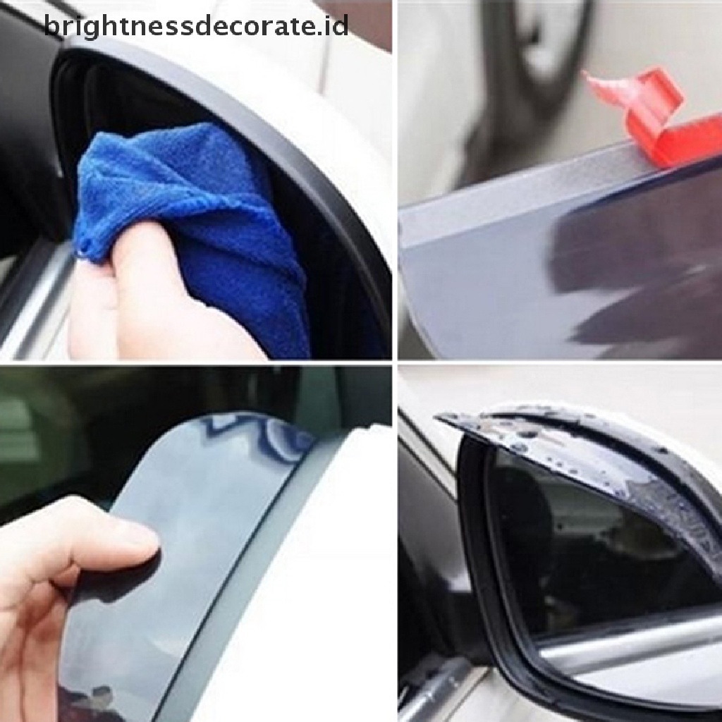 1 Pasang Cover Pelindung Kaca Spion Mobil Tahan Air Hujan Warna Hitam