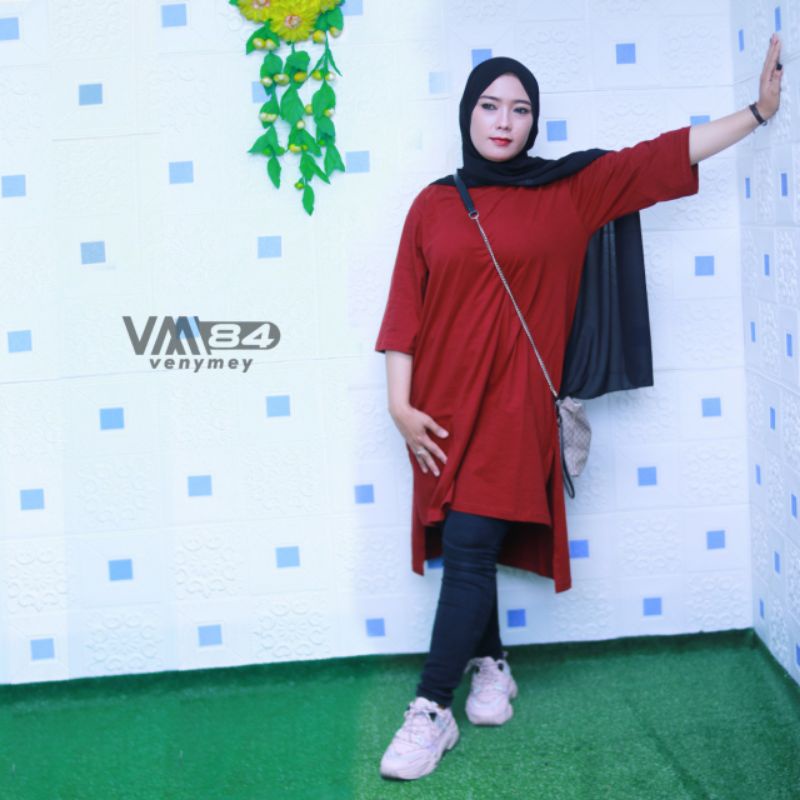 Kaos kancing wanita(sablon)cotton combed 24s premium