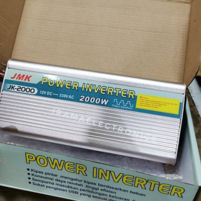 (NON COD) Power Inverter 2000 Watt JMK 2000va Pengubah Daya Arus DC ke AC