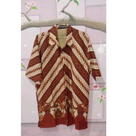KEMEJA BATIK PRIA LENGAN PENDEK/BHN :SEMI SUTRA