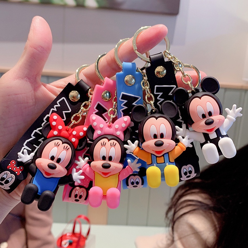 Gantungan Kunci Bentuk Mickey / Minnie Mouse Disney Untuk Hadiah Anak